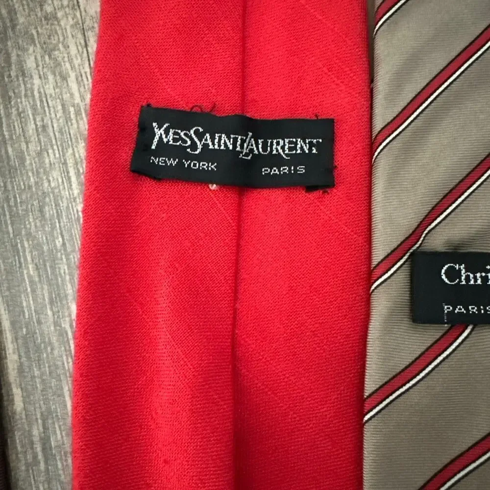 Designer Tie Lot of 4 Givenchy, Christian Dior, Yves Saint Laurent & More
